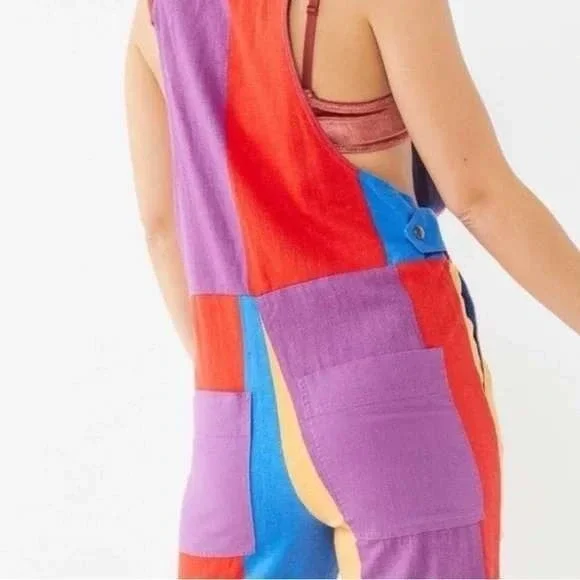 URBAN OUTFITTERS Overalls Women's XS Colorful Linen Jumpsuit - Picture 4 of 12